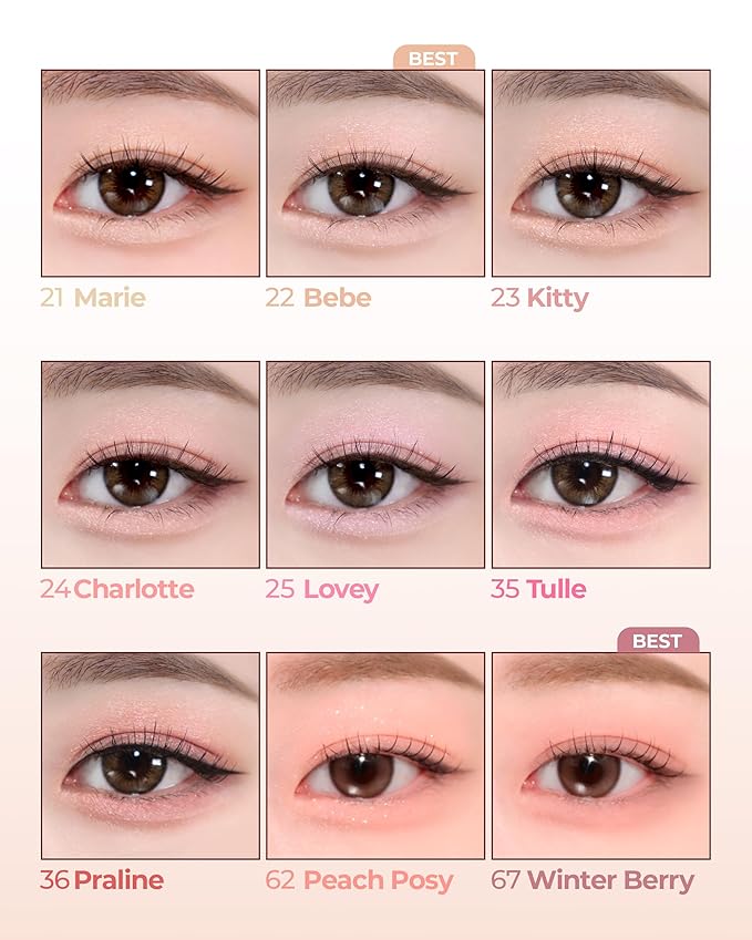 HOLIKA HOLIKA My Fave Piece Eye Shadow 24 Charlotte - Korean Eye Makeup with Buttery Texture, Matte to Shimmer Formula, Smooth Blendable Pigmented Colors, Luxurious Finish for All-Day Wear