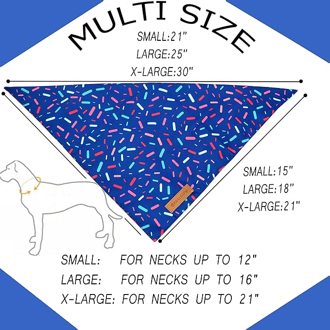 Realeaf Dog Birthday Bandanas 2 Pack, Dog Birthday Party Supplies, Blue and Pink Bandana, Triangle Reversible Pet Scarf for Boy and Girl, Premium Durable Fabric, Multiple Sizes Offered (Small)