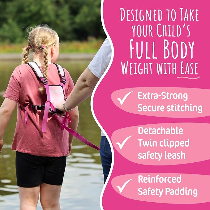 Hobble De Hoo XL Autism Safety Harness for Kids & Teens 7+ | Walking Safety Vest with Grab Handles & Reflective Strips