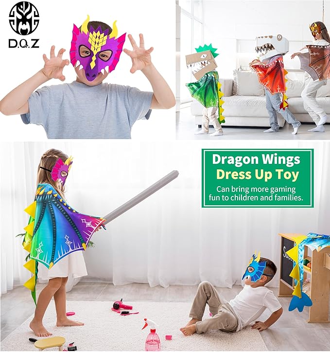 D.Q.Z Toddlers Dragon-Wings Costume for Kids Dinosaur Toys Gifts for 4 Years old Boys Girls Birthday Dress Up Party