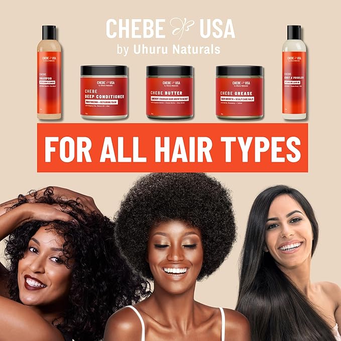 Original Chebe Castor Hair Growth Oil (8oz) – Made in USA Longer Thicker-Looking Hair with Rosemary – Authentic Chebe for All Hair Types Encourages Hair Retention for Lush, Vibrant Strands