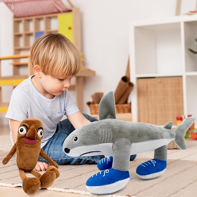 Plushies Set – 13" Tralala & 16" Tung Soft Stuffed Animal Pillows for Fans, Perfect for Kids' Bedroom Decor, Birthday for Boys & Girls Cute Halloween Plush Toy (Style 2+Tung)