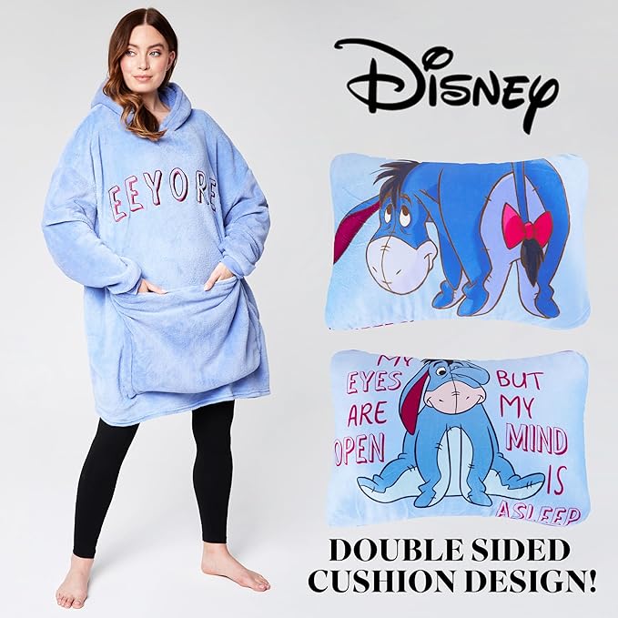 Disney Stitch Blanket Hoodie - Adults 2 in 1 Oversized Fleece Hoodie Baby Yoda Minnie Mouse - Stitch Gifts