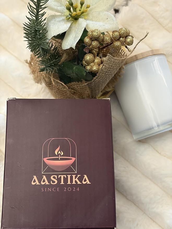 Aastika - French Vanilla 100% Organic Soy Wax Candle – Scented, Aromatherapy Jar Candle, 5 oz