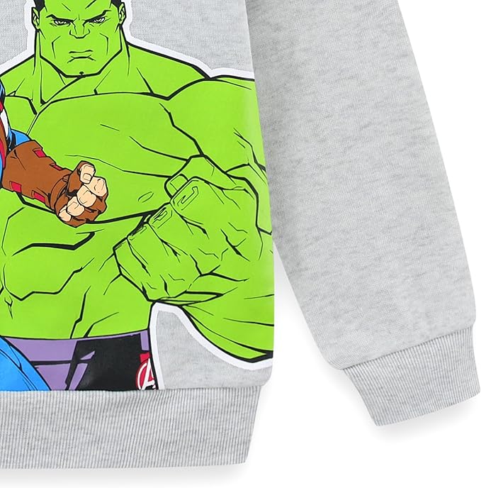 Marvel Avengers Captain America, Ironman, and Hulk Boys 2 Piece Sweatshirt and Pants Set for Toddlers and Big Kids