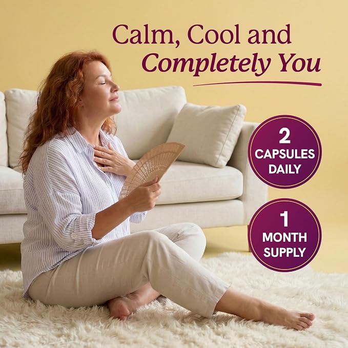 Perimenopause Support for Women Supplement, Hormone Balance, Mood & Sleep | Cycle Regularity & Cooling Support, Black Cohosh Vitex & Saffron, Peri Menopause Supplements for Women, Non-GMO, 60 Capsules