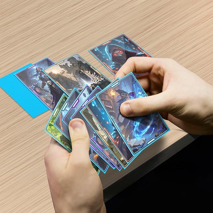 Trading Card Sleeves Perfect Fit TCG Matte Sleeves, Soft Sports Card Protector for Photocard Easy to Shuffle and Stack While Playing Card Game, Standard TCG Card Sleeves (Blue, 300)