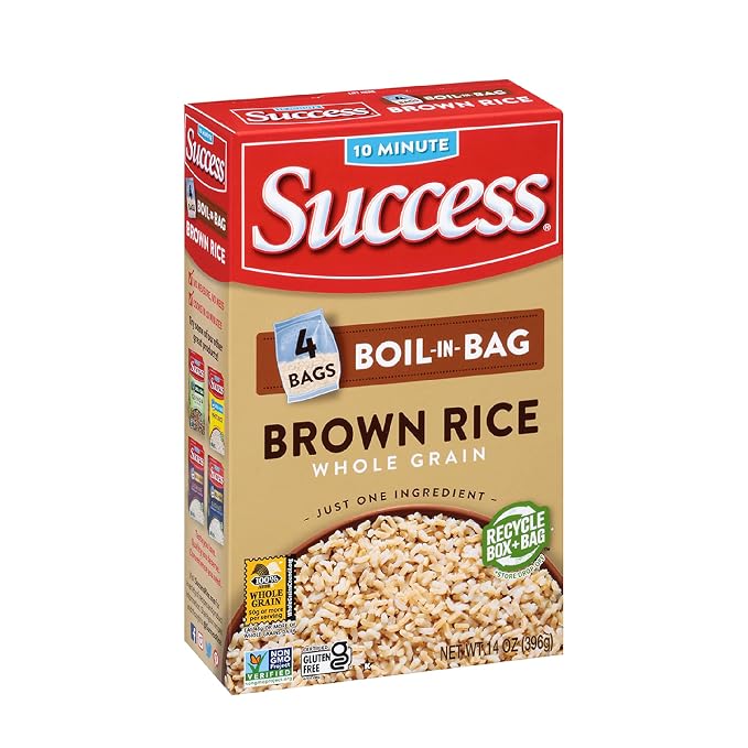Success Boil-in-Bag Rice, Brown Rice, 14-Ounce Box, Pack of 1