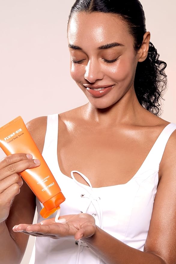 TONYMOLY Plump-kin Retinol Body Serum – Hyaluronic Acid Serum for Face & Body – Skin Tightening, Hydrating & Firming with Pumpkin Extract, Retinol – 4.05 fl oz