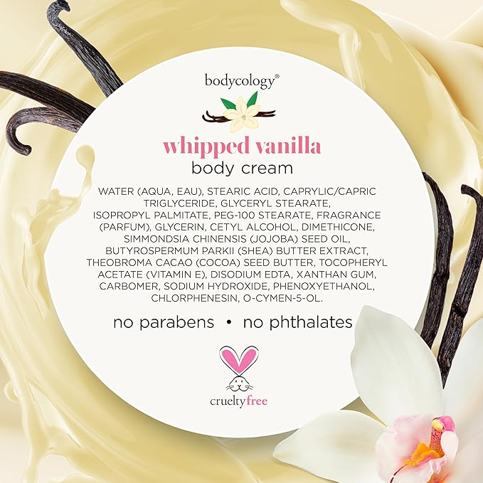 Bodycology Shea Butter Body Cream, Whipped Vanilla, 8 oz