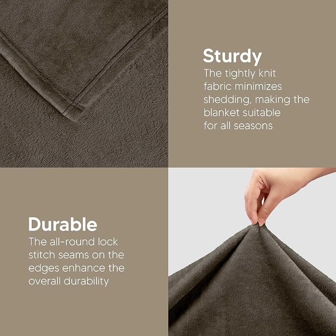 Utopia Bedding Ultra Soft Fleece Bed Blanket King Size Brown (90x102 Inch) | Microfiber Plush Warm Lightweight Breathable Cozy Blanket Anti-Static, All Season Use, Gift for Women and Men