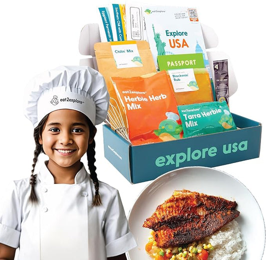 Cooking Kits for Kids - Interactive & Educational Set with 3 Recipe Cards, Key Ingredients & Cooking Tools - Ideal Idea for Kids who Love to Create Meals (USA Edition)