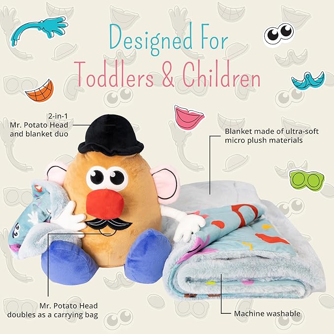 Blankie Bestie, 2-in-1 Stuffed Animal & Blanket - Baby Blankets for Boy - Security Blankets for Babies, Girl, Boy, and Toddler - Potato Head