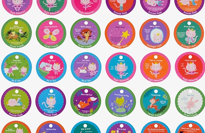 MOLLYBEE KIDS Preschool Action Cards Kitty Princess Dance and Play, 3,4 Year Old Girl Gifts