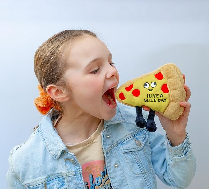 Pizza Plushie - Have A Slice Day Punny Pizza Plush, Cute Food Plushie Gift for Kids
