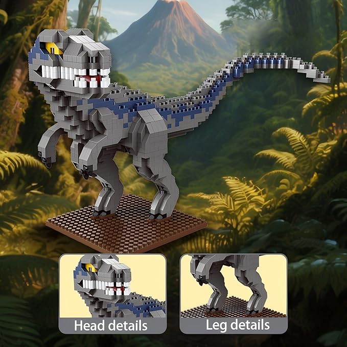 Dinosaur Micro Mini Building Block Sets for Adults, No Compatible with Lego, Building Toys for Home & Office Decor, MOC 3D Creative Model Gifts for Christmas