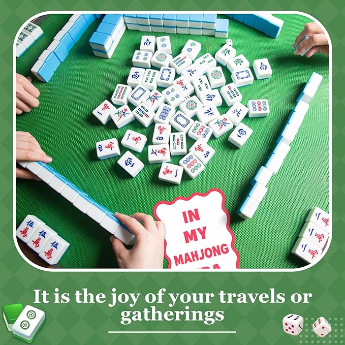 Soulchen 2 Pcs Mahjong Tile Mixer Shufflers for Mixing and Shuffling Tiles Plastic Mahjong Accessories Gifts for Lovers Games Decorative Wavy Edge & Printed Design (White Style)