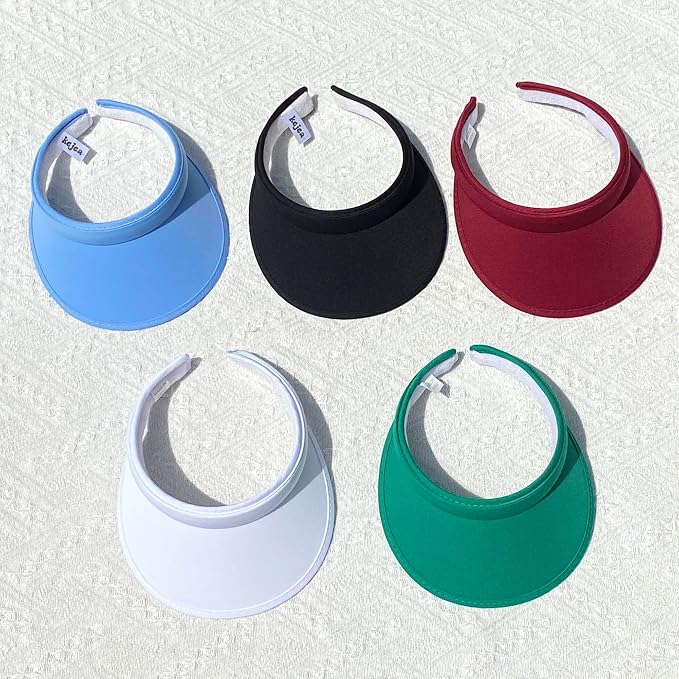 2 Pack Sun Visor Hats Women Men Clip On Wide Brim Visors Hat Outdoor Sports Golf Beach Travel Tennis Caps