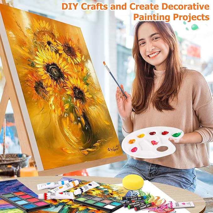 Soucolor Arts and Crafts for Kids Ages 8-12, 192-Pack Deluxe Art Set Coloring Drawing Painting Supplies Art Kit with Acrylic Pad, Watercolor Pad, Sketch Book, Canvases, Acrylic Paint, Crayons, Pencils