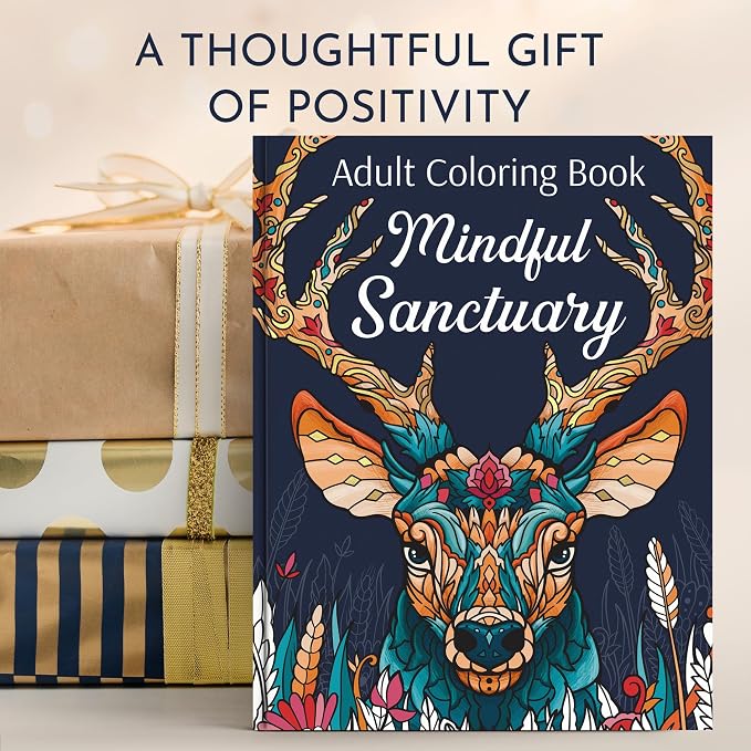 Animal Coloring Book for Adults with 31 Stunning Illustrations of Animals and Nature – Mindfulness Coloring Book for Adults Relaxation – Stress Relief Gifts for Women & Men, Tear-Out Pages