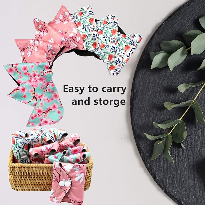 Soft Adjustable Snaps Reusable Menstrual Pads - Reusable Sanitary Pads | Reusable Panty Liners | Soft Cloth Menstrual Pads -9 pcs Pad with 1 Bag(Multicolor a)