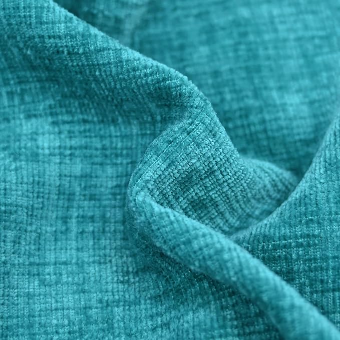 CaliTime Decorative Couch Throw Pillow Covers 16 X 16 Inches Lake Blue | Pack of 2, Cozy Chenille Cushion Cases, Cotton Thread Stitching Edges, for Sofa Bed Living Room Farmhouse