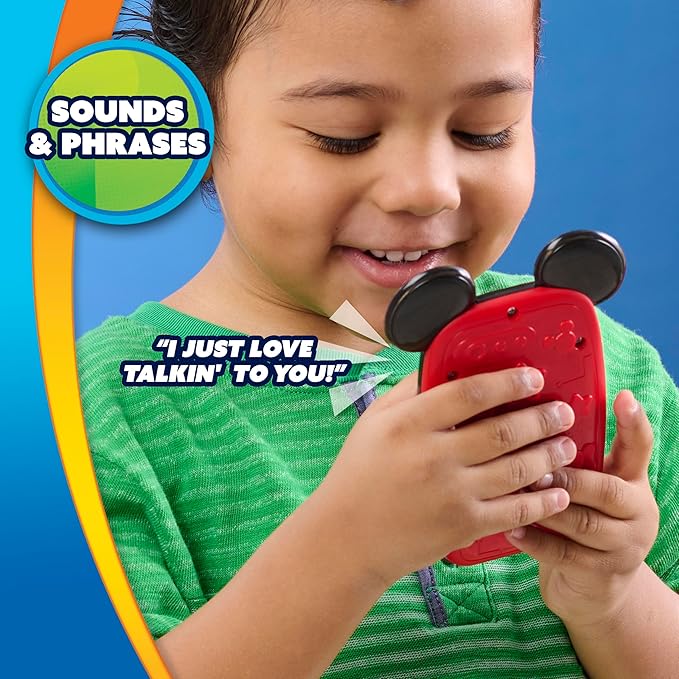 Disney Jr. Mickey Mouse Clubhouse 6-inch Mobile Phone with Lights and Sounds, Pretend Play Touchscreen Cell Phone for Kids, Travel Toy for Fans, Boys, Kids, Ages 3 and Up by Just Play