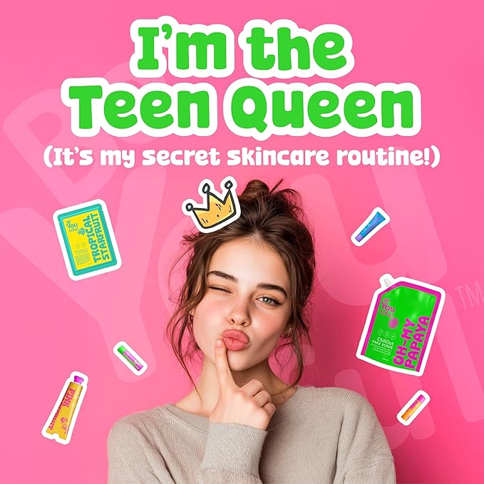 BeYoutiful 10 Face Mask Gift Set for Kids and Teens, Easter Basket Stuffers, 10 Hydrating Sheet Masks in a Gift Box, for Sleepovers Spa Nights, Vegan Skincare, Easter Gifts for Kids