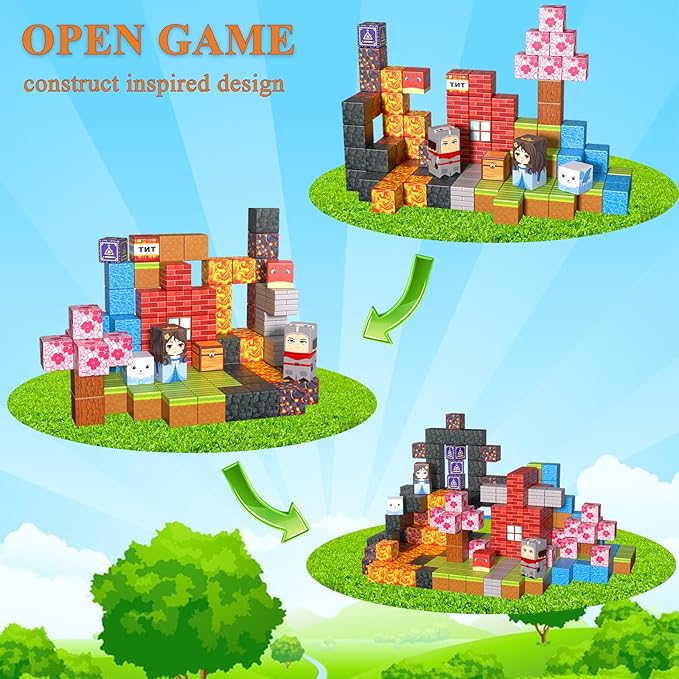 Larger Magnetic Building Blocks Building Cubes 2025 Upgared STEM Montessori Sensory Toys for Boys Girls Christmas Birthday Gifts Ages 3+