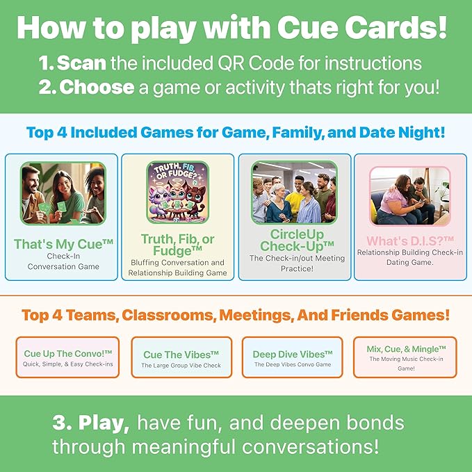 Relationship Building CUE Cards - Conversation Starter Question Game to Deepen Connection - 70 Educator & Therapist Chosen Cards with Conversation Starter Questions & Sentense Starters