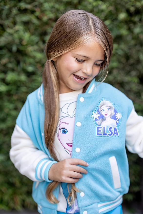 Disney Minnie Mickey Stitch Princess Frozen Marvel Jacket Lightweight Coat Button up Color Block Sweatshirt Sizes 2-14 Years
