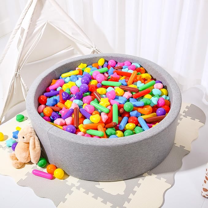 STARBOLO Ball Pit Balls for Toddlers - Colorful 100 Ball Pit Balls Crush Proof Plastic Toy Balls for Toddlers Ball Pits, Ball Pit Play Tent, Baby Pool Water Toys(Rainbow Colors)