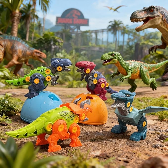 Take Apart Dinosaur Toys, Dinosaur Toys for Boy Girl STEM Construction Assembly Toy, Ideal for Christmas Birthday Gifts Easter Basket Stuffers Fillers