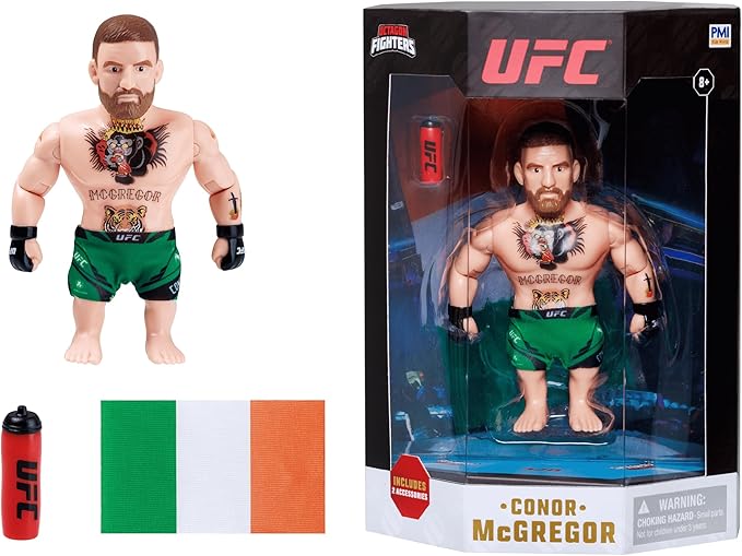 UFC 4.5-Inch Articulated Action Figure – Conor McGregor with Accessories | Official UFC Collectible by PMI | 1 Pack Window Box | 4 Fighters to Collect