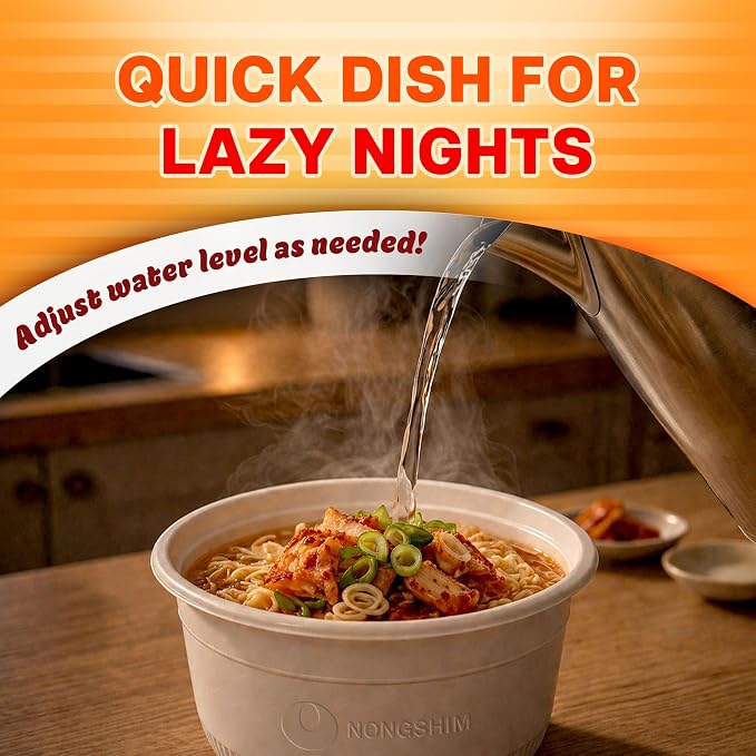 Nongshim Ramen Noodles, Gourmet Instant Ramen bowl, Premium Microwavable Noodle Soup, Kimchi, 3.03 Ounce (Pack of 12)