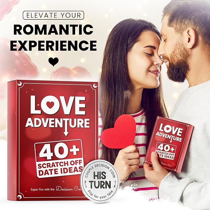 Love Adventure - 40+ Fun & Romantic Scratch Off Date Night Ideas for Couples, Ideal Gifts for Anniversary, Girlfriend Birthday Gift, Bridal Shower Gift, Wedding Gifts for Couples 2025