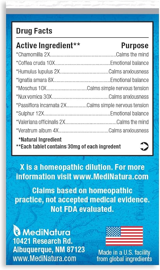 MediNatura WellMind Calming Tablets – Formula for Natural Calming – Supports Relaxation & Calm Moods – Day & Night Use – 100 Count