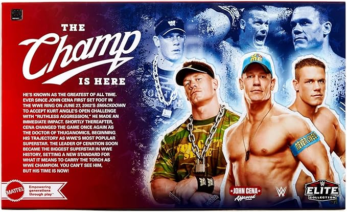 WWE Elite Collection John Cena 3-Pack, Collectible Set of 6-inch Action Figures with Articulation