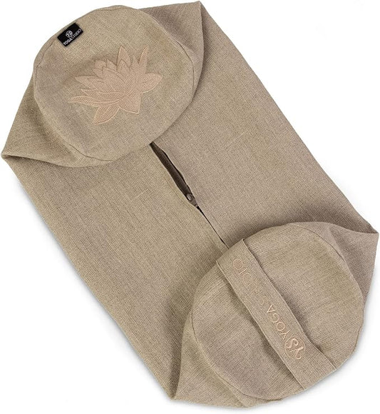 Yoga Studio Spare Organic Cotton Bolster Covers With Handle And Zipper (Natural Hemp)