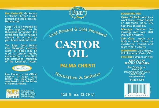 Castor Oil, Gallon for Personal Care