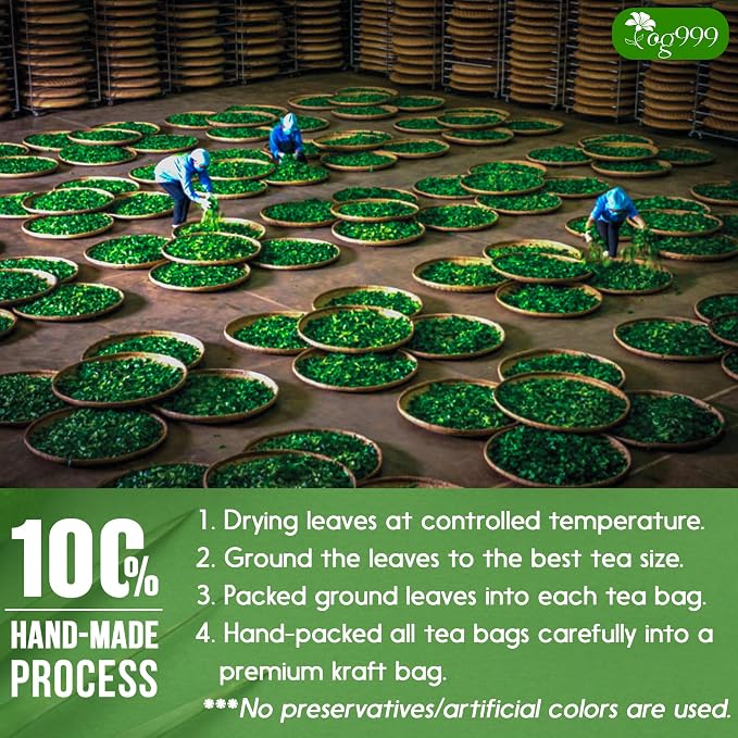 TOG999, Premium 120 Holy Basil Leaf Tea Bags, 100% Natural & Pure Holy Basil Leaves. Loose Leaf Holy Basil Herbal Tea. Holy Basil Leaf Tea. No Sugar, No Caffeine, No Gluten, Vegan.
