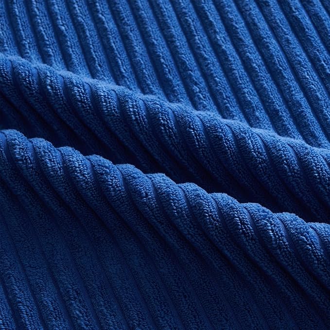 Topfinel Blue Throw Pillow Covers 18x18 Inch Set of 4,Soft Accent Corduroy Decorative Cushion Cover,Square Modern Pillow Case for Beach,Patio,Balcony,Living Room,Summer Gradient Shams Home Decor