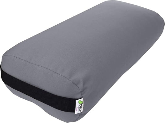 Bean Products Cotton Batting Yoga Bolster - Studio Grade Round or Rectangular Restorative Yoga Pillow for Pilates and Yin Practice - Soft Yet Firm Support with Cotton Cover - Made in The USA