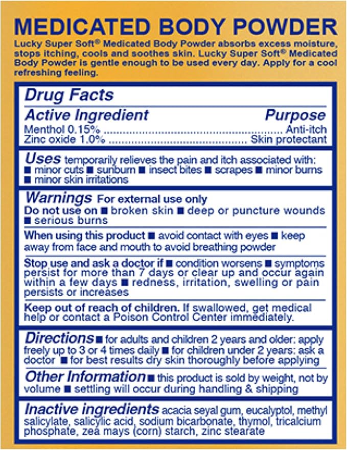 2 pc Body Powder Medicated 8 oz | Triple Action Relief 100% Talc-Free | Body Powder for Body Odor Sweat & Moisture | Medicated Protecting Powder | Anti-Itch | Skin protectant | Menthol and Zinc Oxide