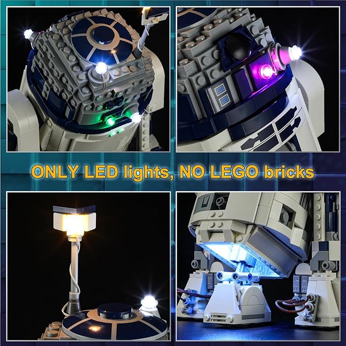 Vaodest LED Light for Lego 75379 R2-D2,Design and Configuration Compatible with Model 75379 (LED Light Only, Not Building Block Kit)