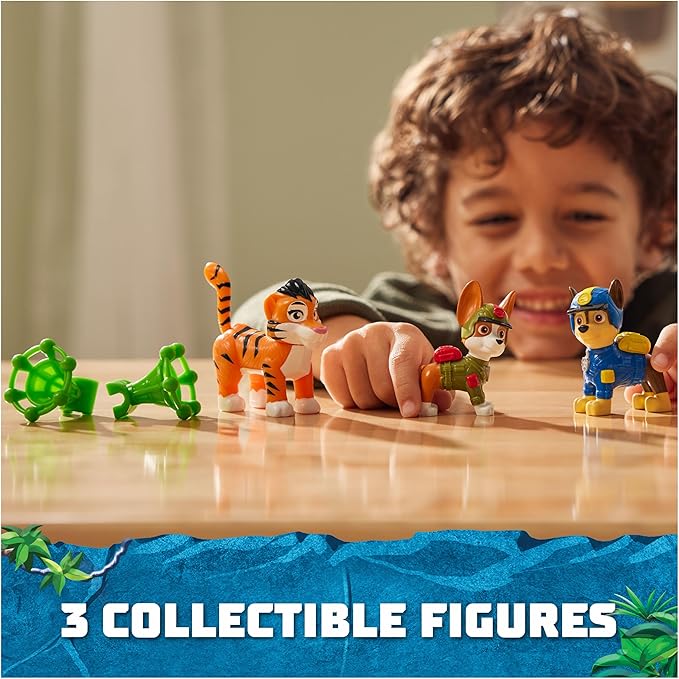 Paw Patrol: Jungle Pups Chase, Tracker & Tiger Action Figures with Projectile Launcher, Kids Toys for Boys and Girls Ages 3 and Up