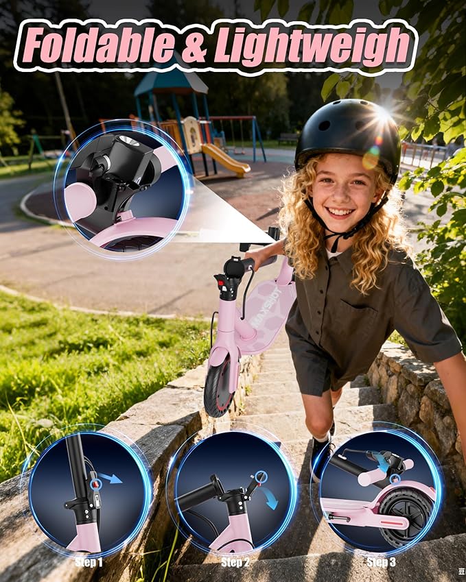 Maxshot Electric Scooter, 8.5" /10" /14" Tire, 16/19/22 Mph Top Speed, 12/16/21/27/28/49/50 Miles Long Range, Folding Escooter for Adults and Kids with Seat Bag, Dual Braking, Dual Suspension, App