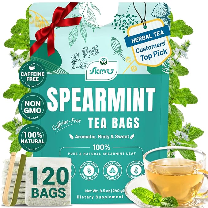 Spearmint Tea, 120 Servings | Healthy & Refreshing Mint Tea, Supports Digestion & Wellness, Caffeine-Free, Non-GMO