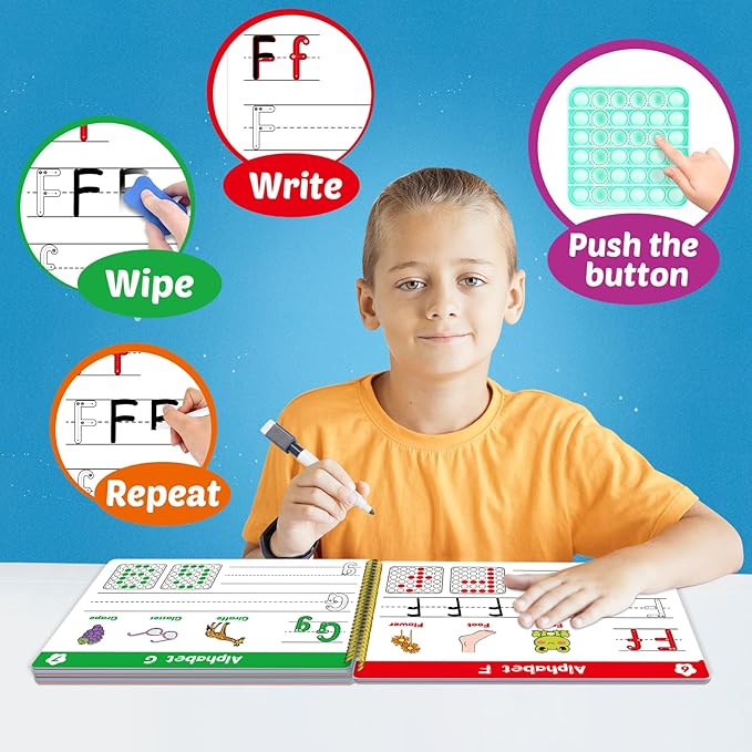 Aizweb Handwriting Practice for Kids,Learn to Write,Pre k Toddler Preschool Kindergarten Learning Activities,Number Shape Letter Tracing Writing Workbook,ABC Alphabet Autism Montessori Toys