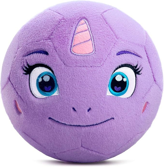 Silent Indoor Soccer Balls for Toddlers 1-3, Inflatable Soft Plush Baby Toddler Soccer Ball Toys Gifts for Kid 3-5 Year Old Girl Boy First Birthday Gift (Unicorn, Pump Include)